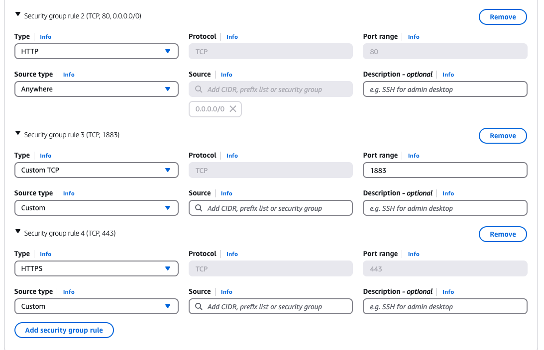 Security Group Settings